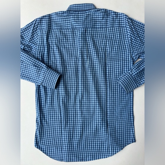 Peter Millar Button Down Shirt Cotton Blue Check Long Sleeve Men's Size M - Picture 13 of 13